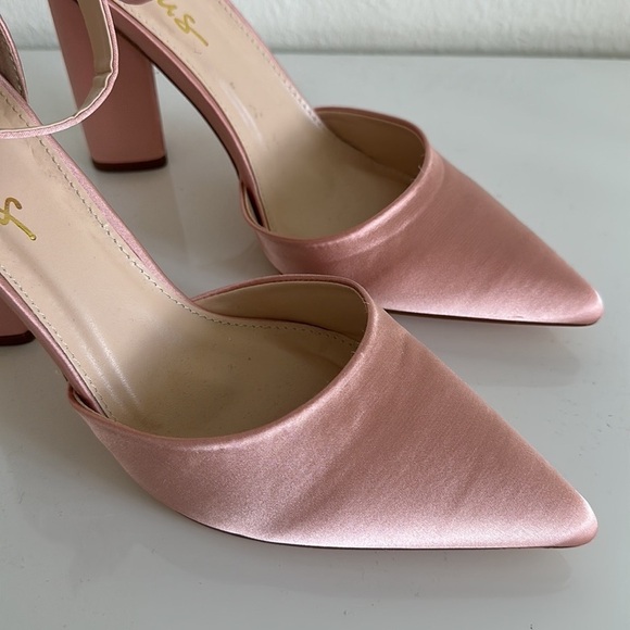 Lulus Syngo Rose Gold Satin Pointed-Toe Ankle Strap Pumps - Picture 4 of 8